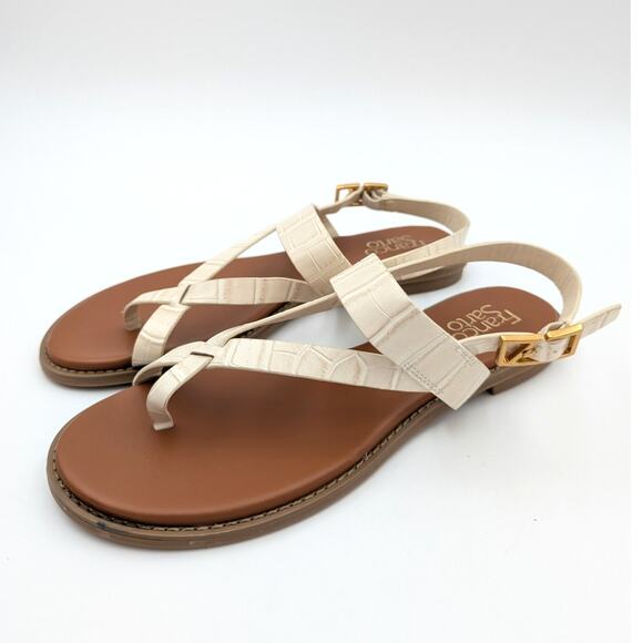 Franco Sarto Gabby Slingback Flat Sandals Ivory Women's Size US10M EU41 - Picture 1 of 11